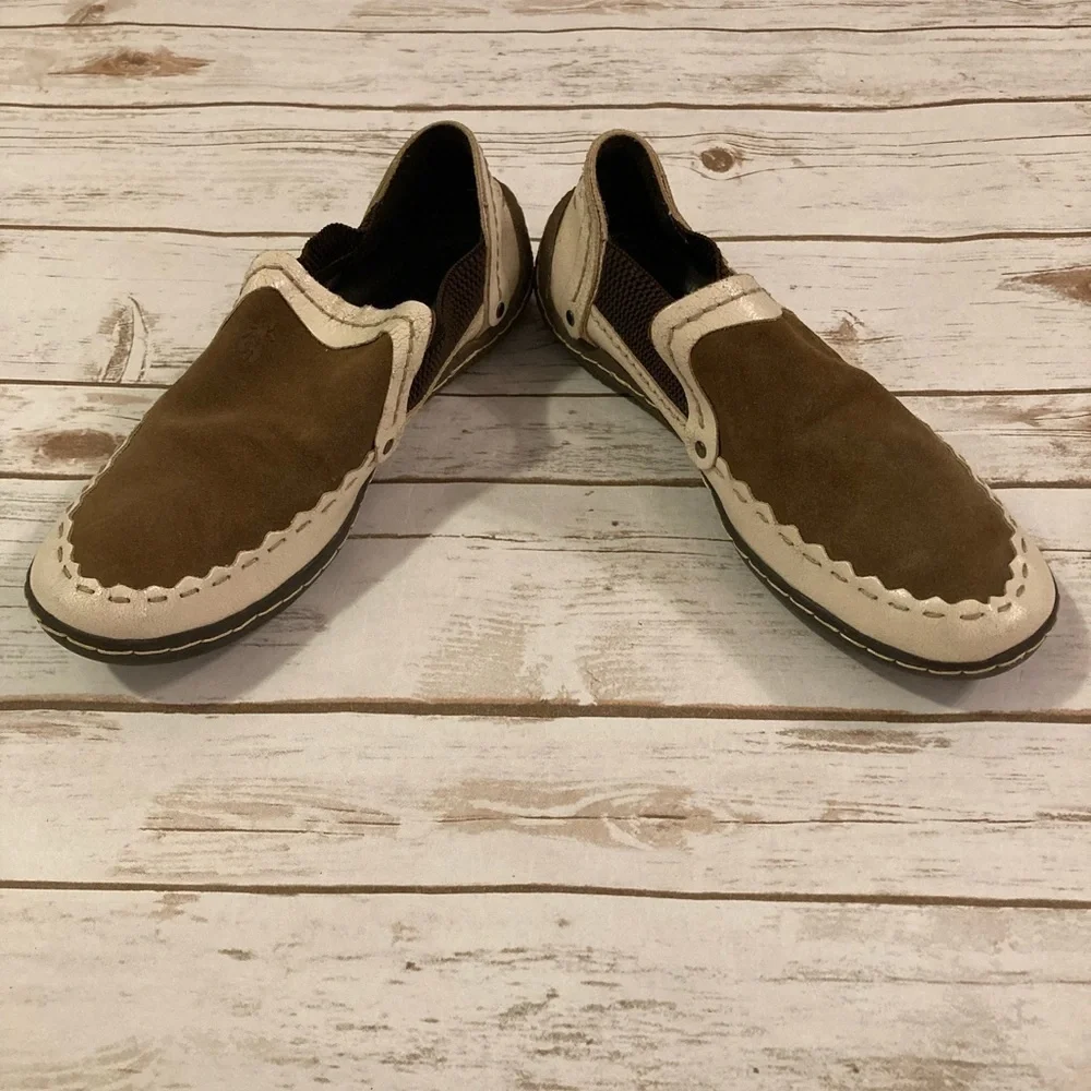 Fly London Brown Leather Slip On Loafers 42/9